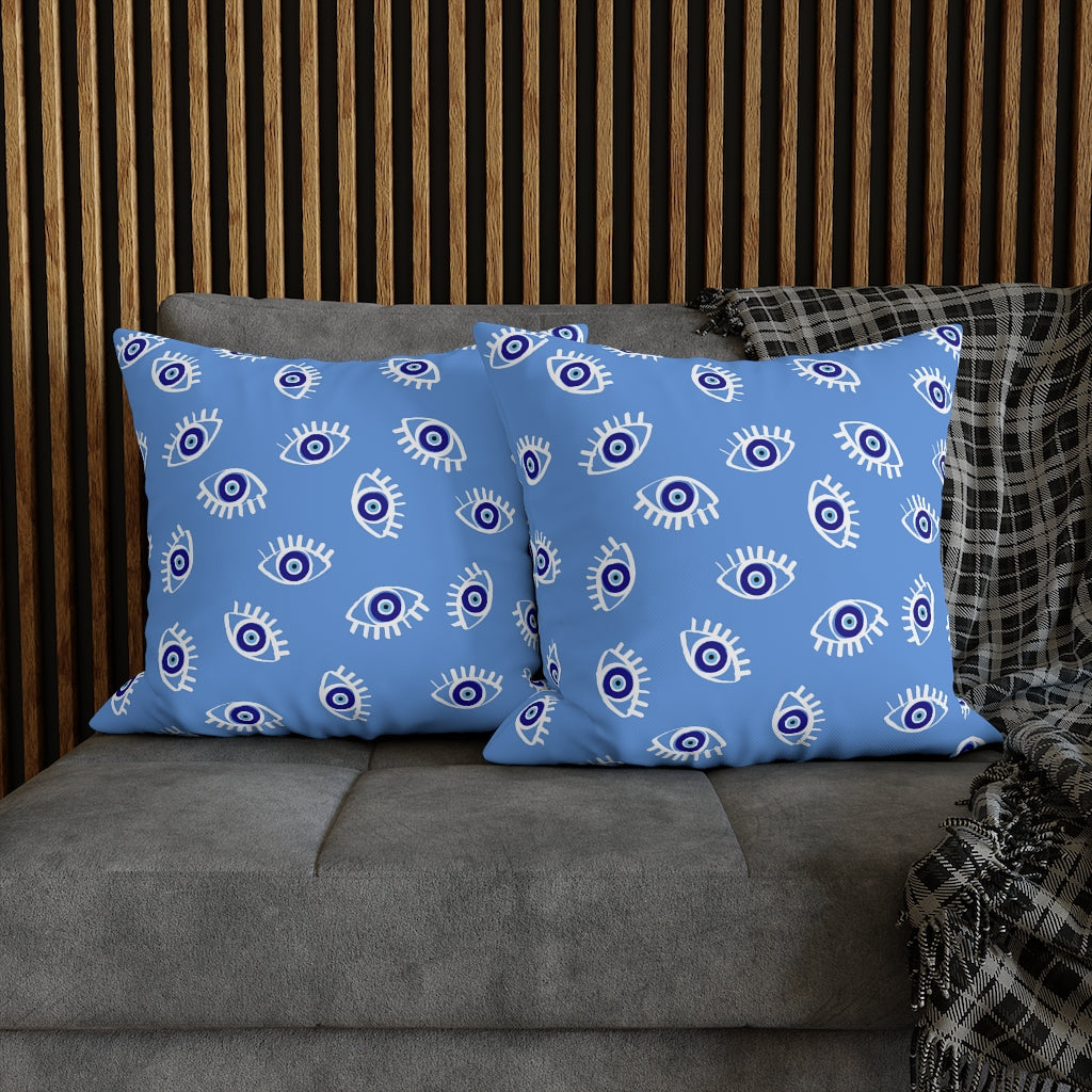 Blue Eyes Pillow Case - Throw Pillow Cover - Grandmillennial Style