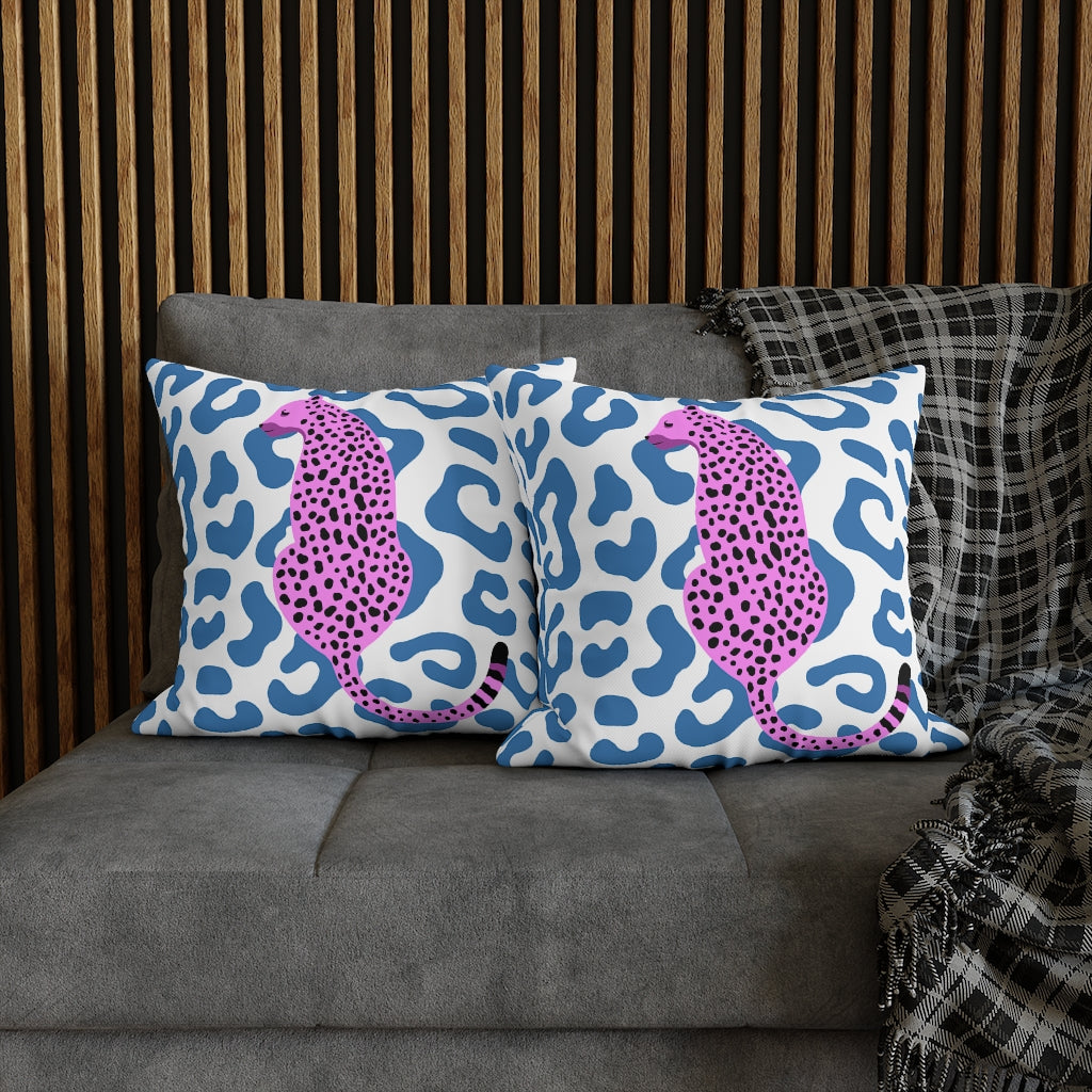 Pink Cheetah Pillow Case - Throw Pillow Cover - Grandmillennial Style