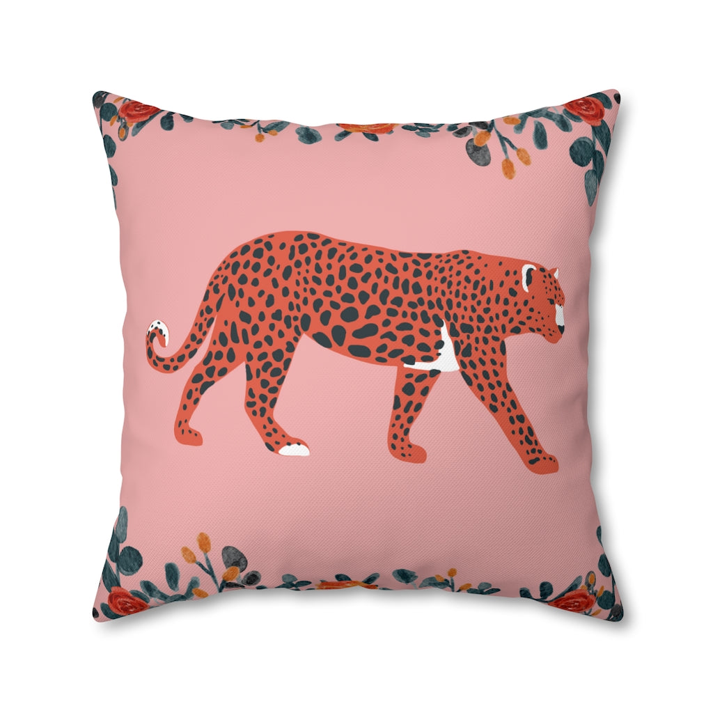 Pink Leopard Pillow Case - Throw Pillow Cover - Grandmillennial Style