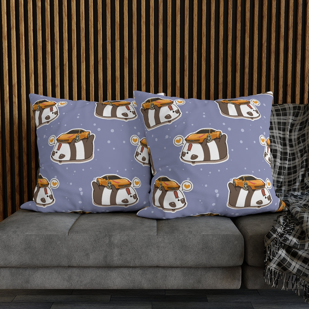 Panda Loves Car Pillow Case - Throw Pillow Cover - Grandmillennial Style