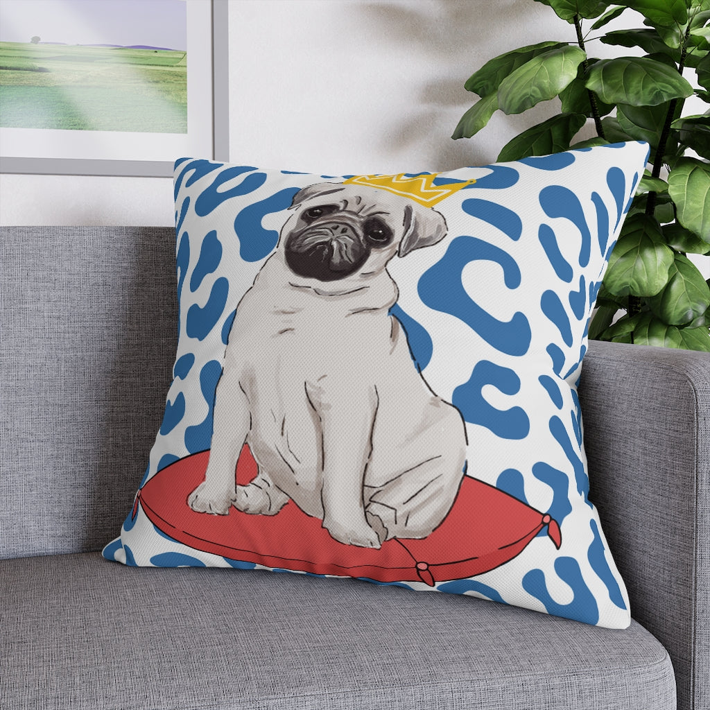 Royal Pug Pillow Case - Throw Pillow Cover - Grandmillennial Style