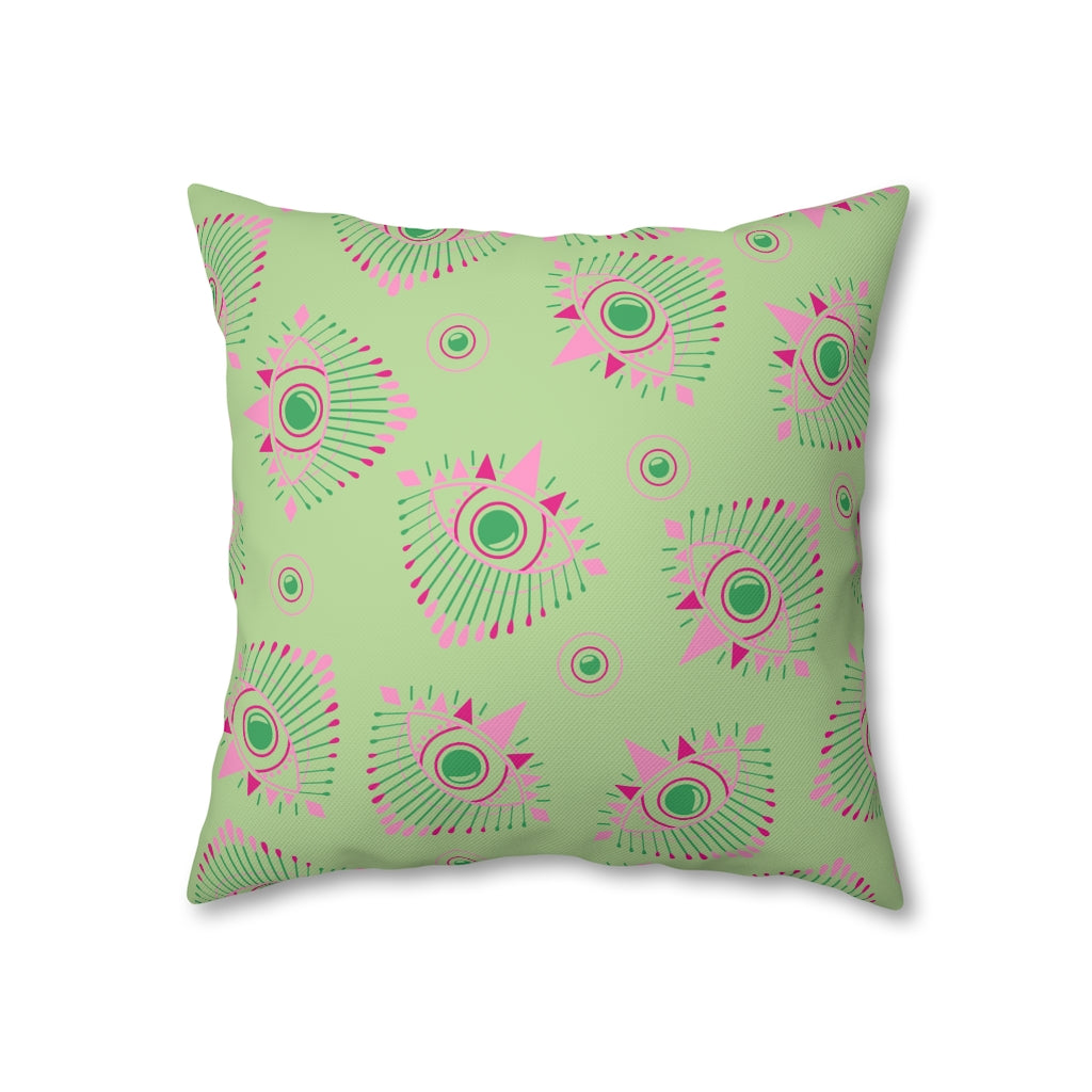 Henna Eyes Green Pillow Case - Throw Pillow Cover - Grandmillennial Style