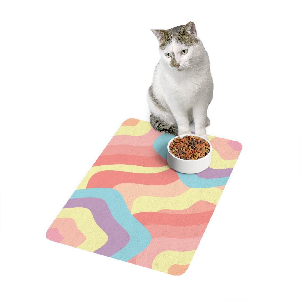 Pastel Swirls Pet Food Mat