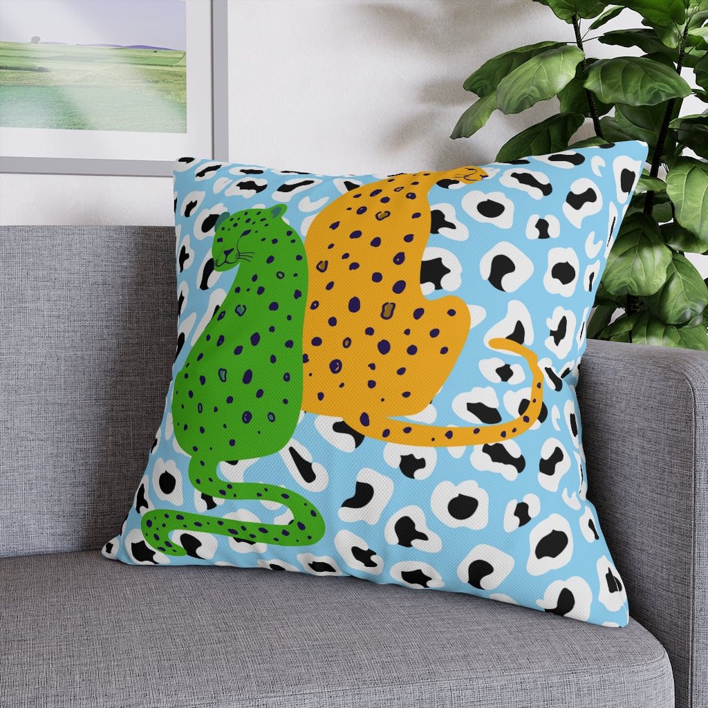 Cheetah Couple Pillow Case - Throw Pillow Cover - Grandmillennial Style