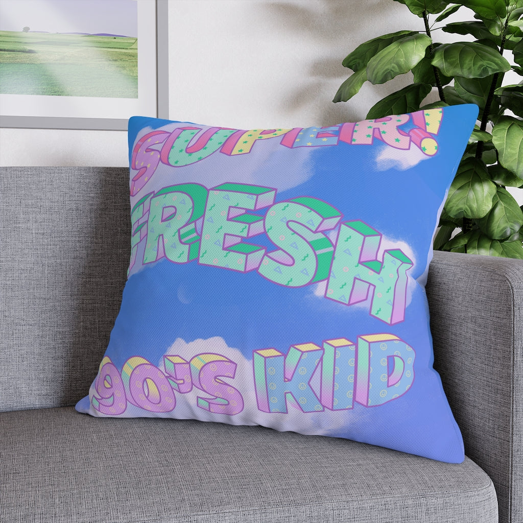 Super Fresh 90s Kid Pillow Case - Throw Pillow Cover - Grandmillennial Style