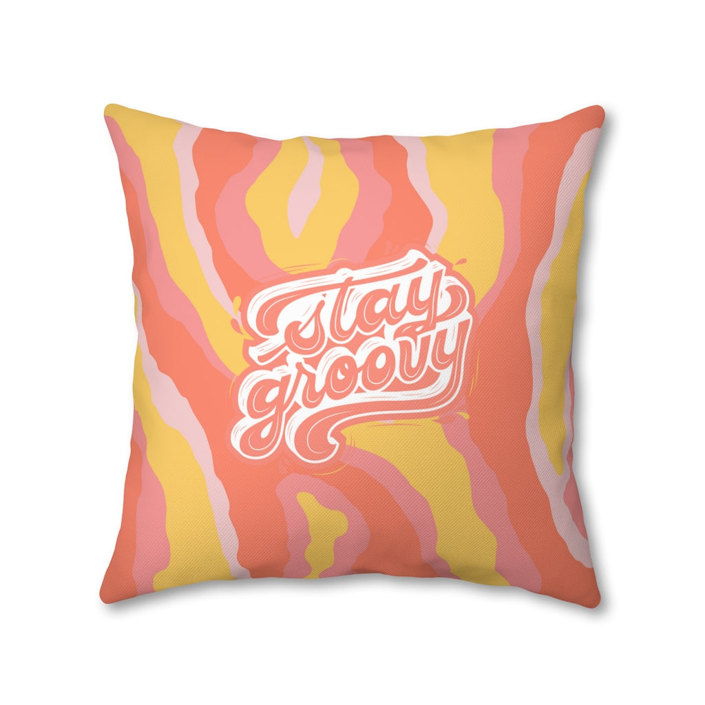 Stay Groovy Pillow Case - Throw Pillow Cover - Grandmillennial Style