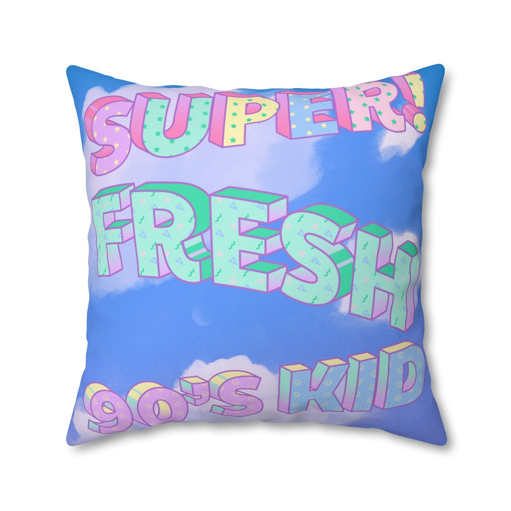 Super Fresh 90s Kid Pillow Case - Throw Pillow Cover - Grandmillennial Style