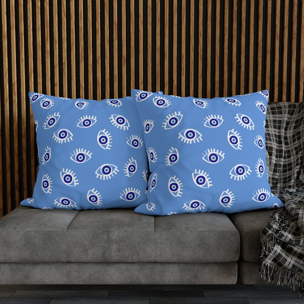 Blue Eyes Pillow Case - Throw Pillow Cover - Grandmillennial Style