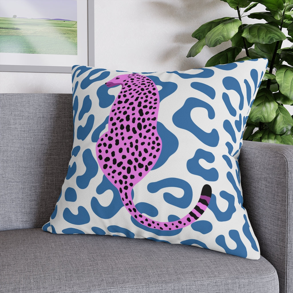 Pink Cheetah Pillow Case - Throw Pillow Cover - Grandmillennial Style