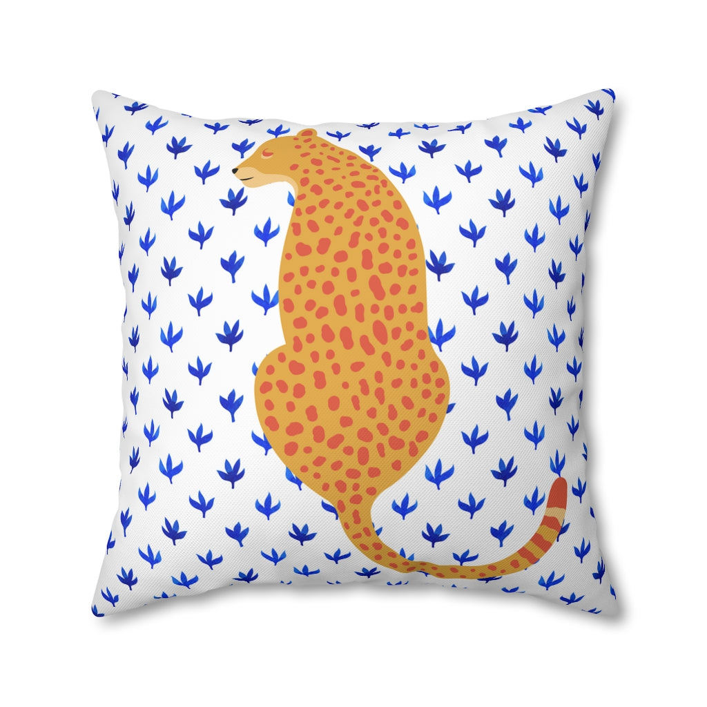 Orange Cheetah Pillow Case - Throw Pillow Cover - Grandmillennial Style