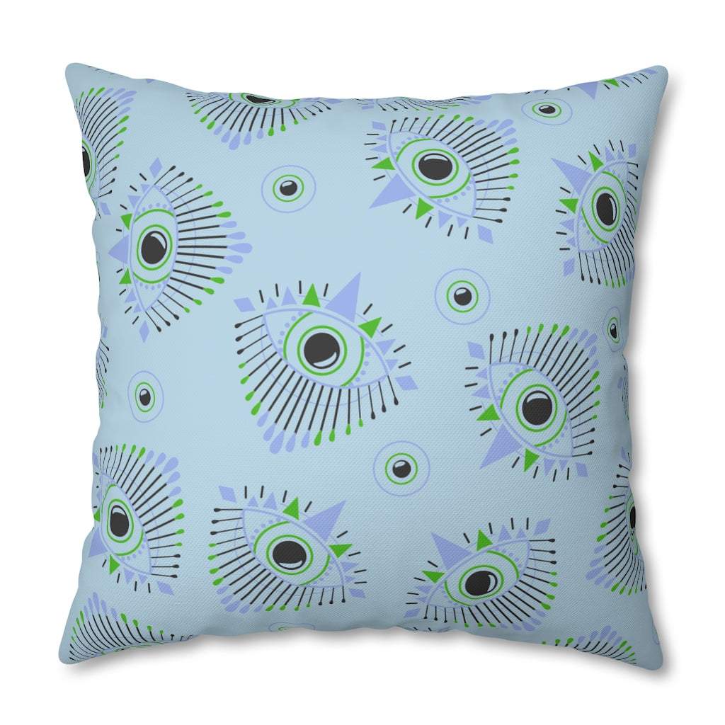 Henna Eyes Blue Pillow Case - Throw Pillow Cover - Grandmillennial Style