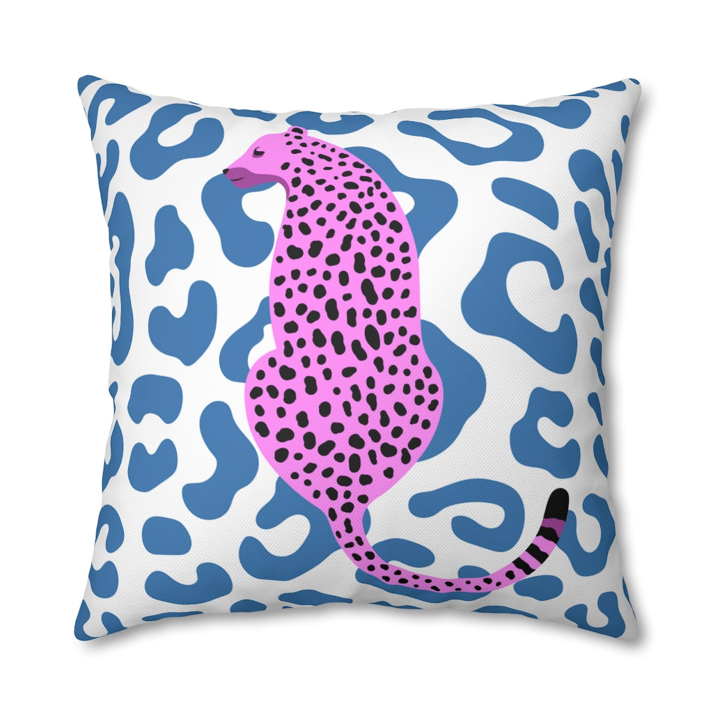 Pink Cheetah Pillow Case - Throw Pillow Cover - Grandmillennial Style