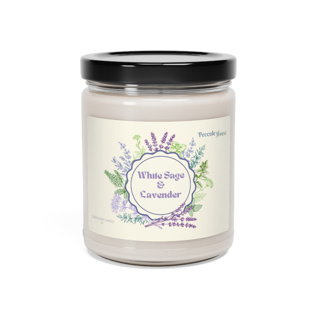 White Sage & Lavender Scented Soy Candle