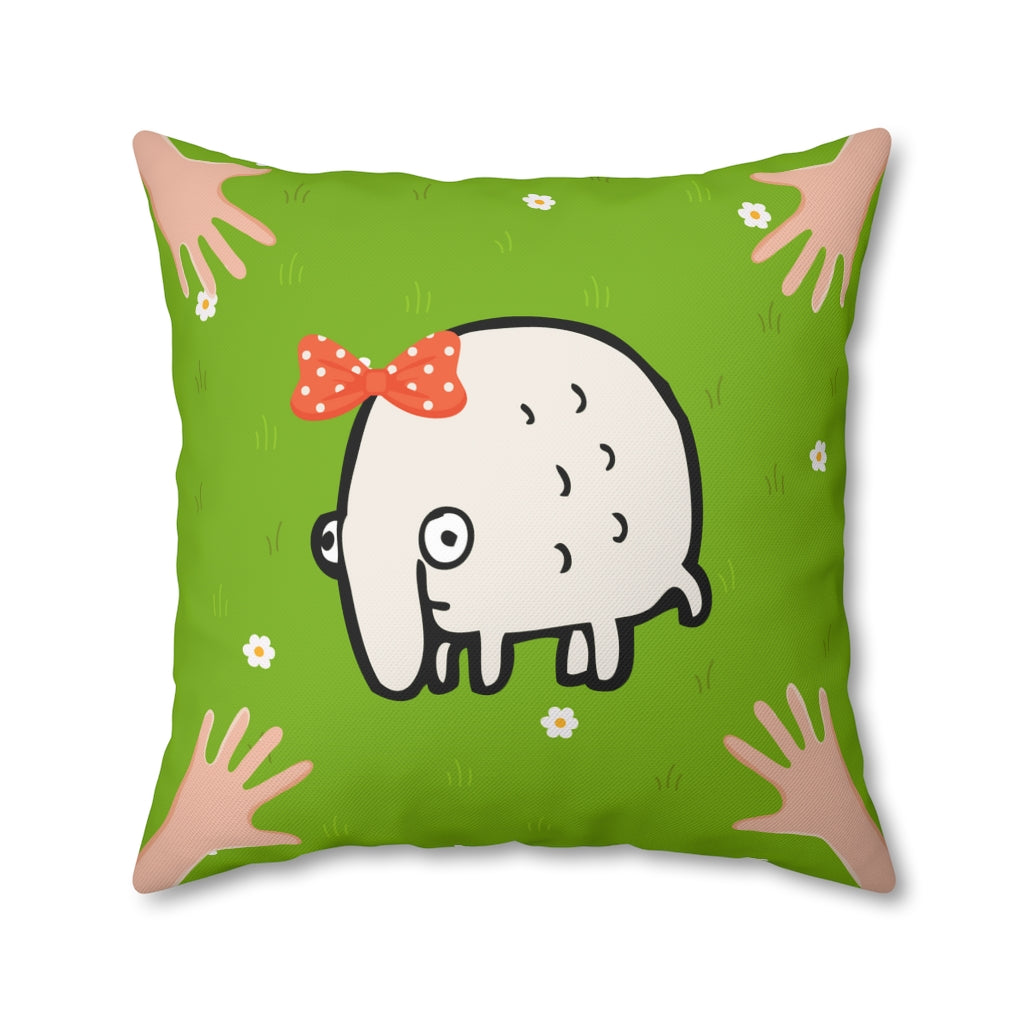 Cute Monster Pillow Case - Throw Pillow Cover - Grandmillennial Style