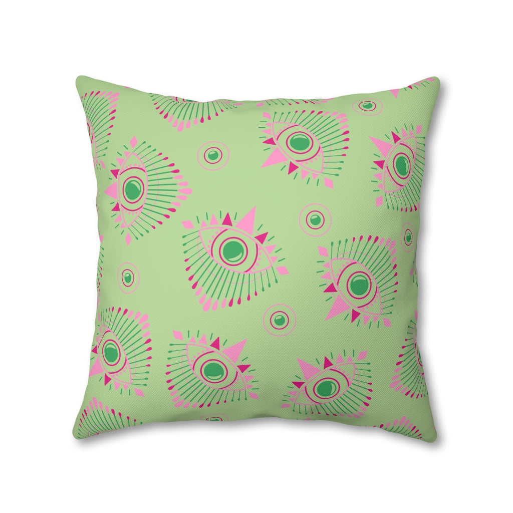 Henna Eyes Green Pillow Case - Throw Pillow Cover - Grandmillennial Style