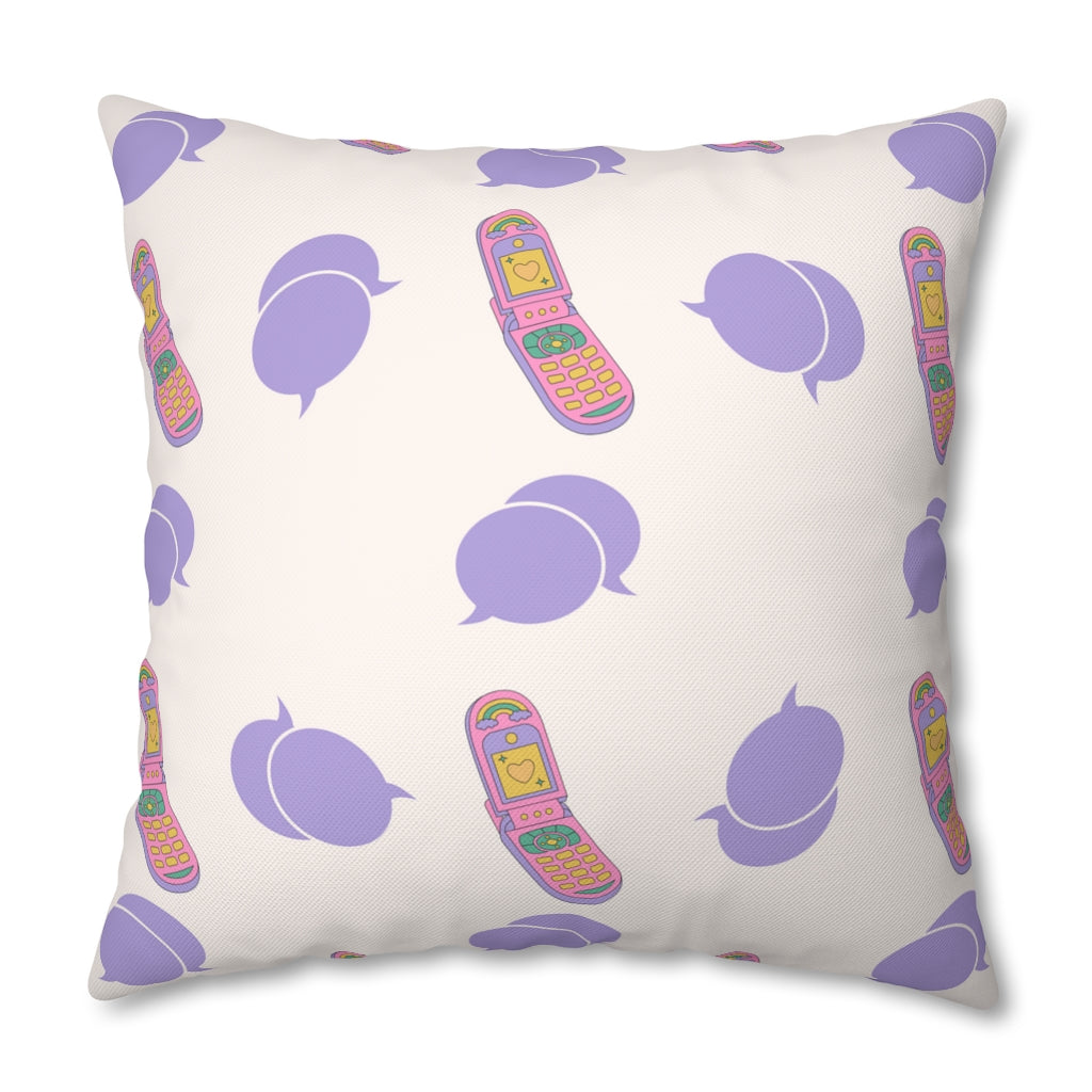 90s Conversation Pillow Case - Throw Pillow Cover - Grandmillennial Style