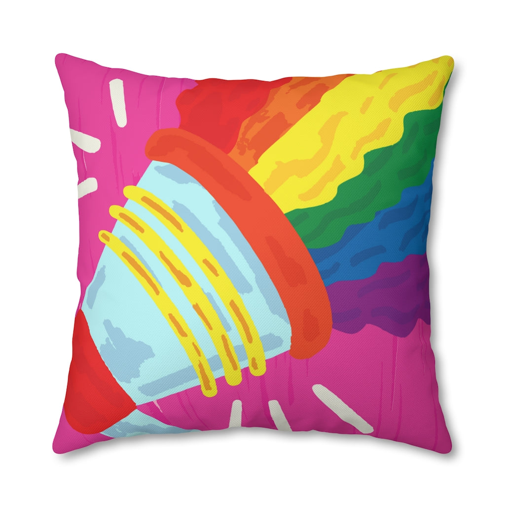 Megaphone Joy Pillow Case - Throw Pillow Cover - Grandmillennial Style