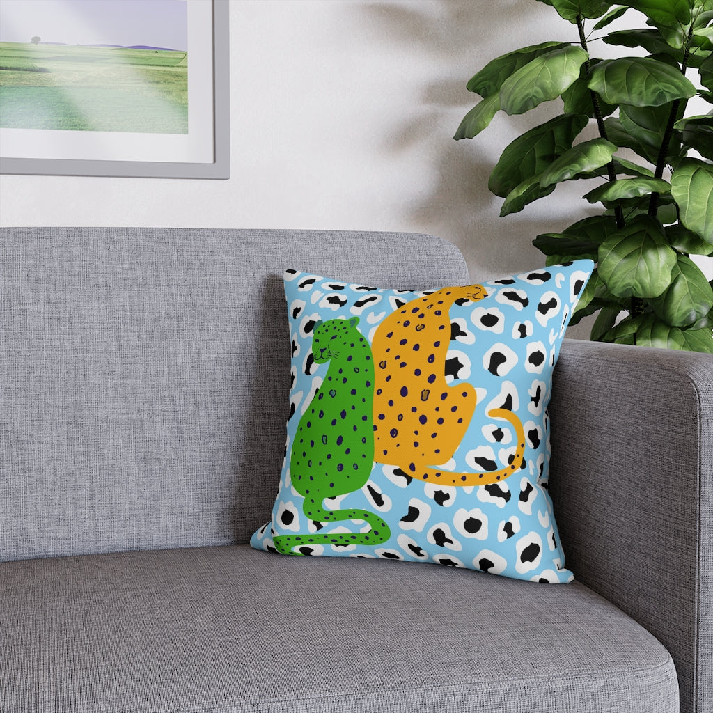 Cheetah Couple Pillow Case - Throw Pillow Cover - Grandmillennial Style