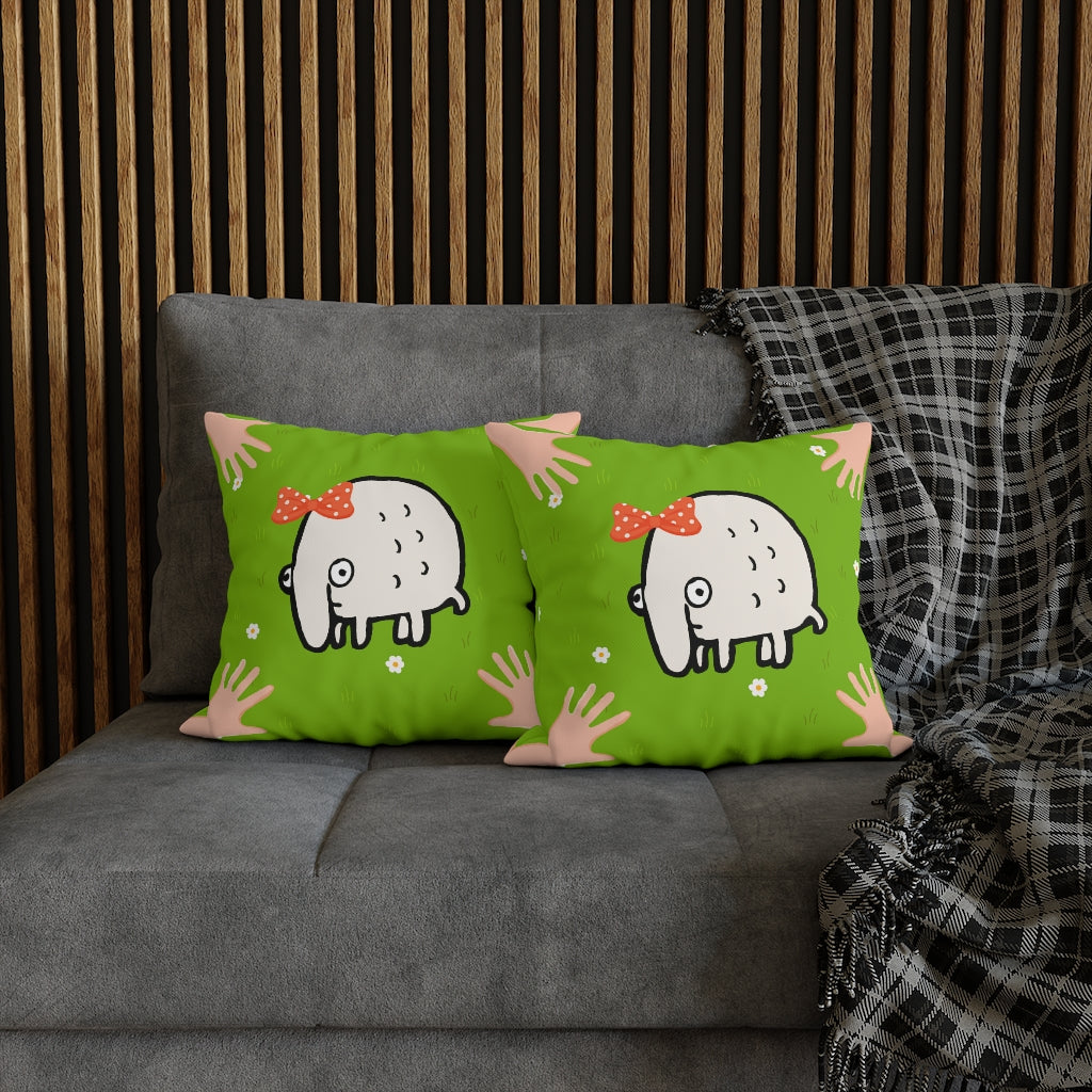 Cute Monster Pillow Case - Throw Pillow Cover - Grandmillennial Style