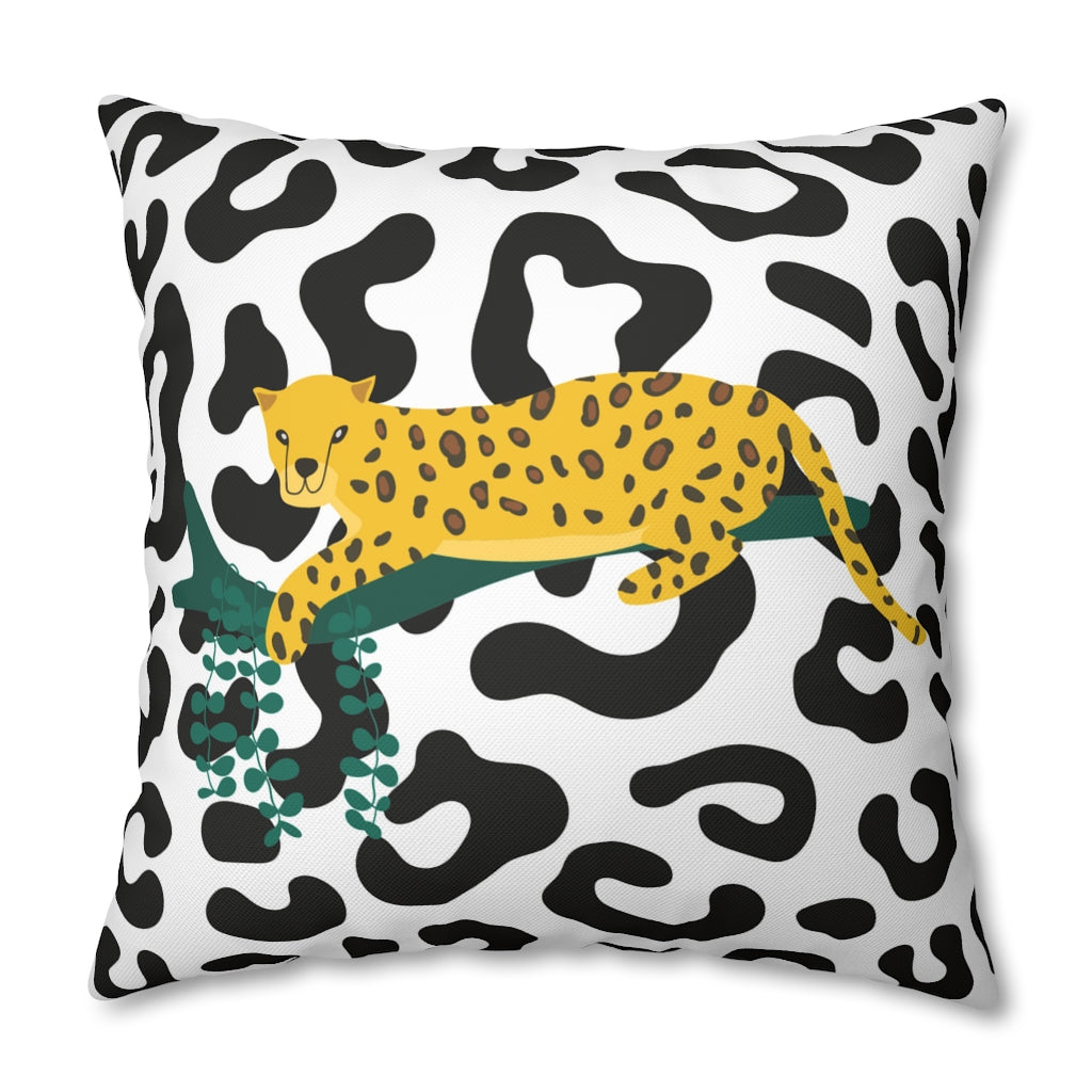 Lazy Leopard Pillow Case - Throw Pillow Cover - Grandmillennial Style