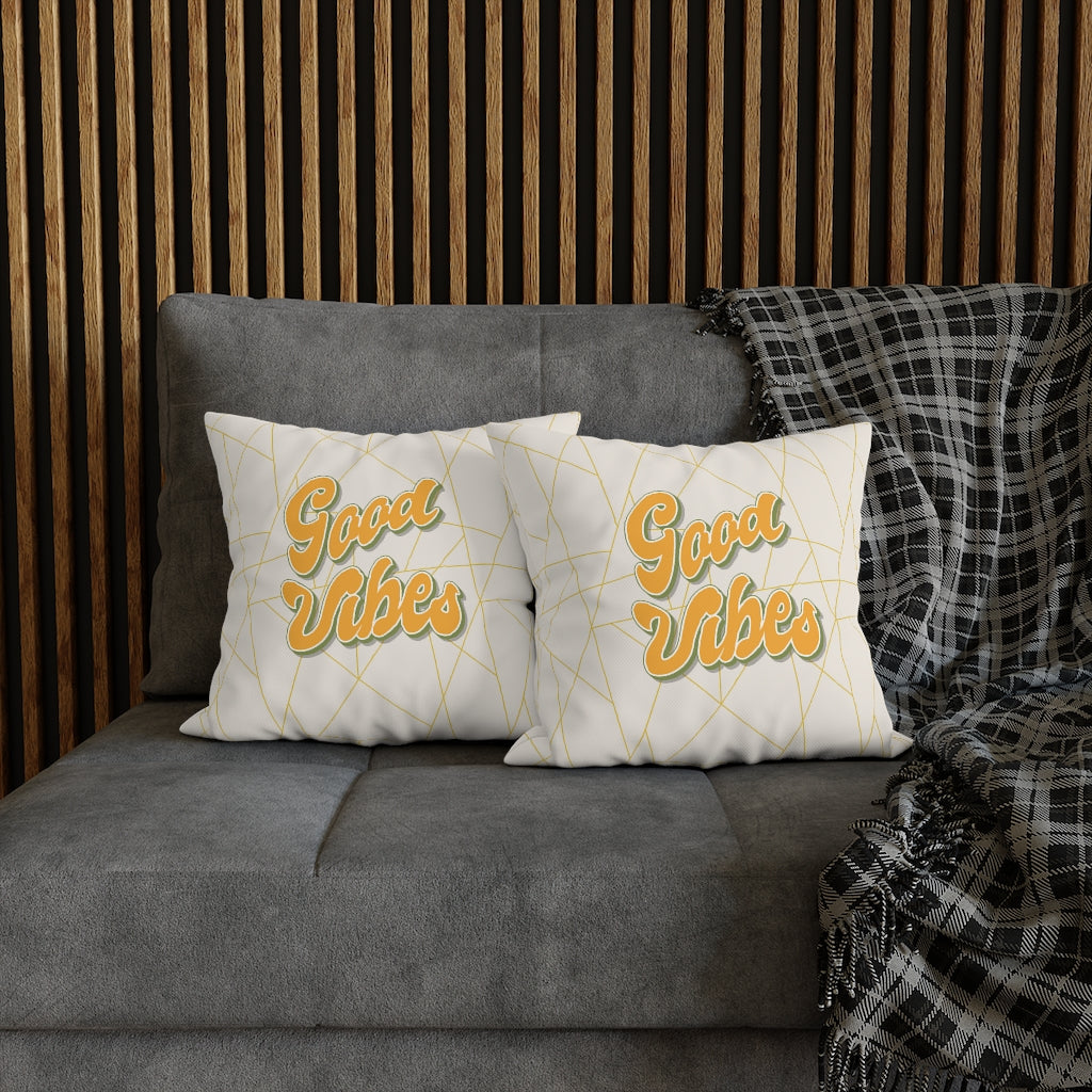 Good Vibes Pillow Case - Throw Pillow Cover - Grandmillennial Style