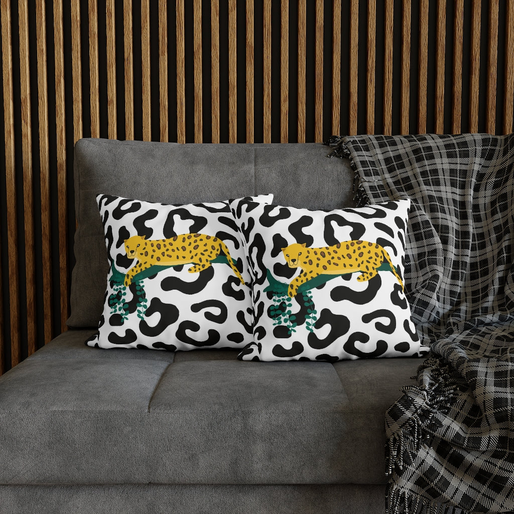 Lazy Leopard Pillow Case - Throw Pillow Cover - Grandmillennial Style