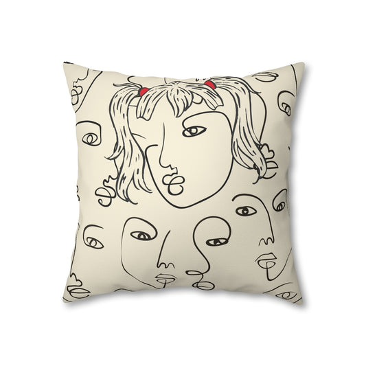 Picasso Girl Pillow Case - Throw Pillow Cover - Grandmillennial Style