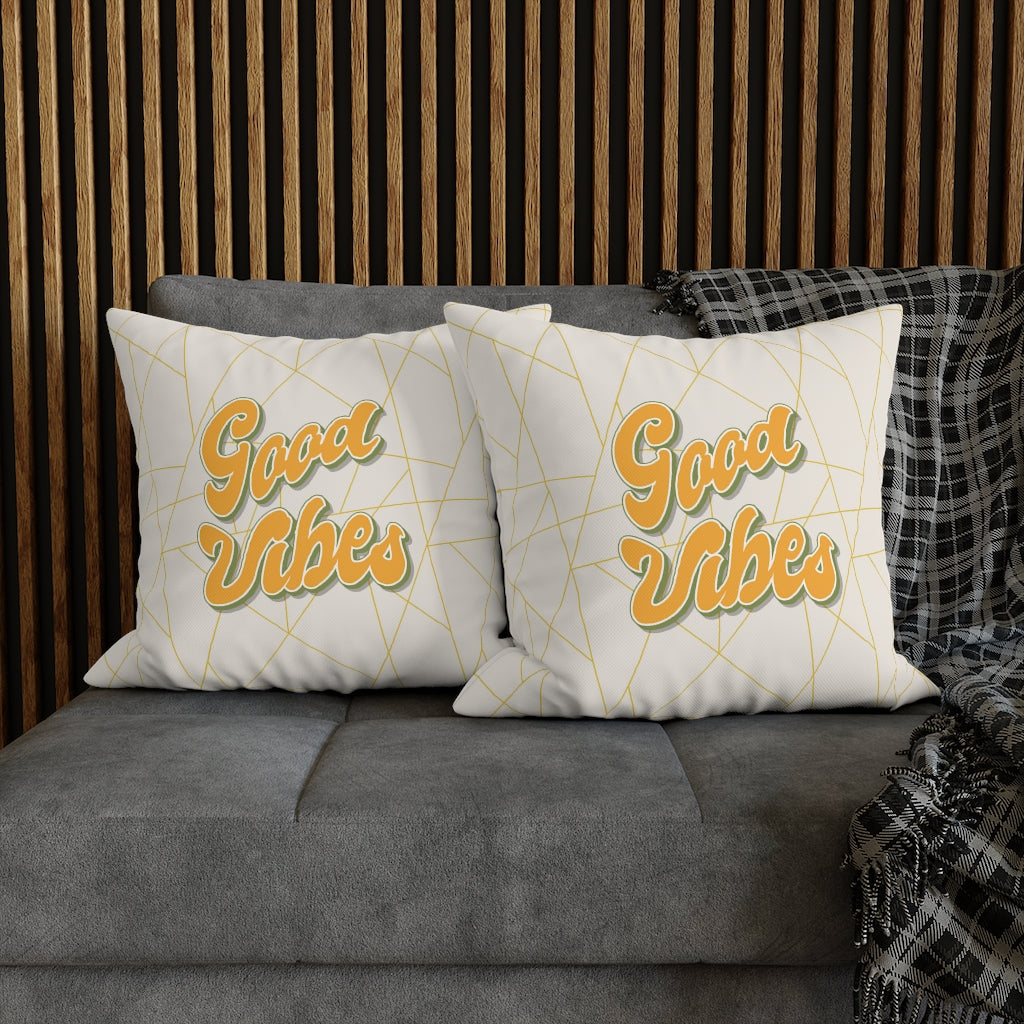 Good Vibes Pillow Case - Throw Pillow Cover - Grandmillennial Style