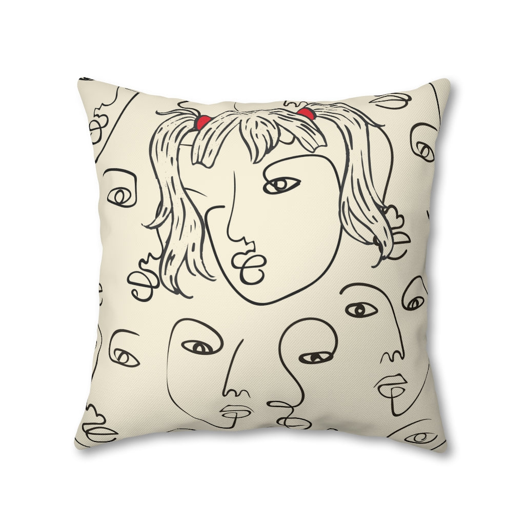 Picasso Girl Pillow Case - Throw Pillow Cover - Grandmillennial Style