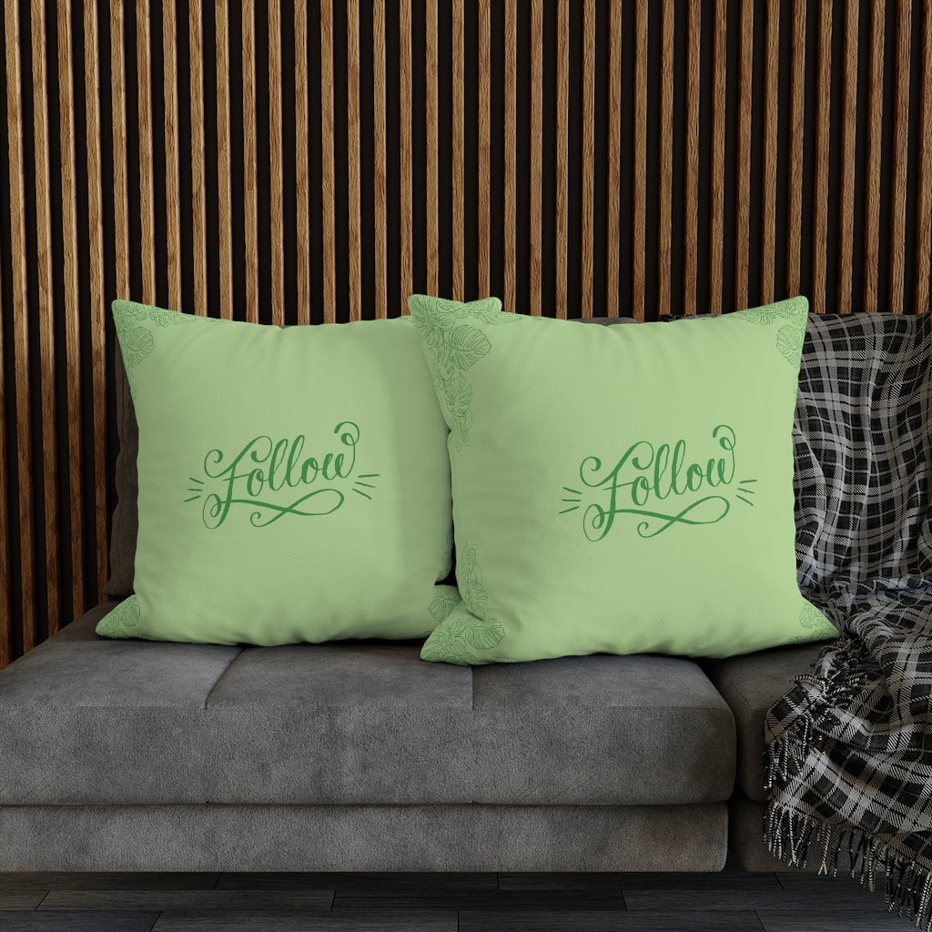 Follow Pillow Case - Throw Pillow Cover - Grandmillennial Style