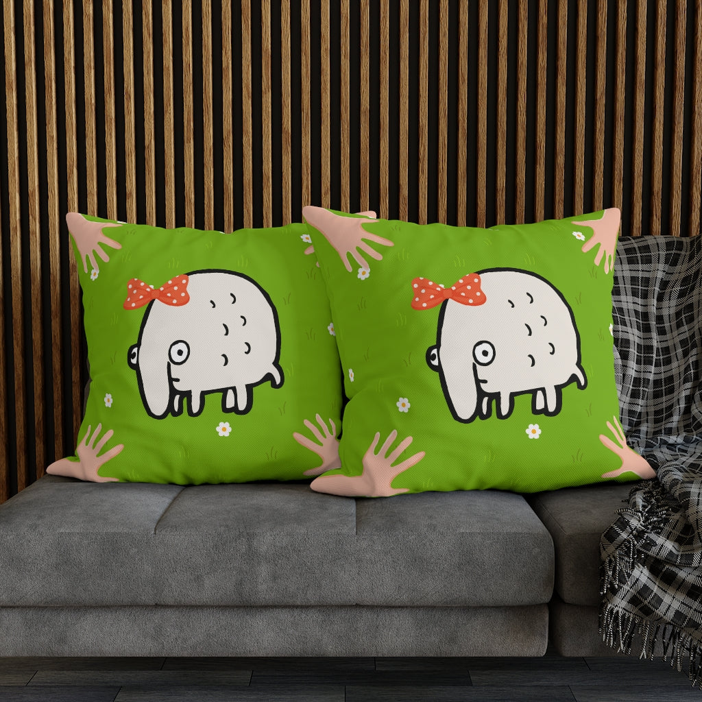 Cute Monster Pillow Case - Throw Pillow Cover - Grandmillennial Style