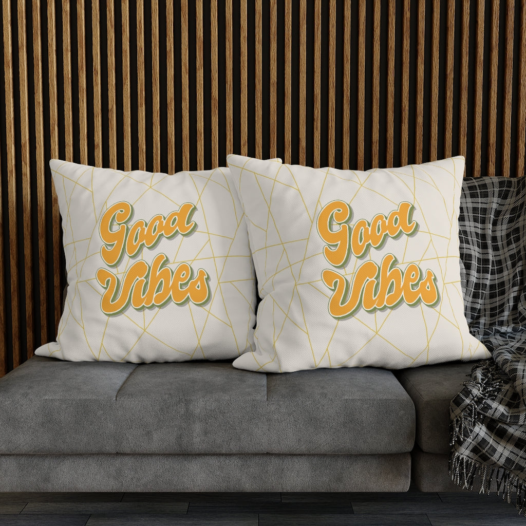 Good Vibes Pillow Case - Throw Pillow Cover - Grandmillennial Style