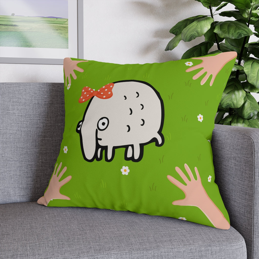 Cute Monster Pillow Case - Throw Pillow Cover - Grandmillennial Style