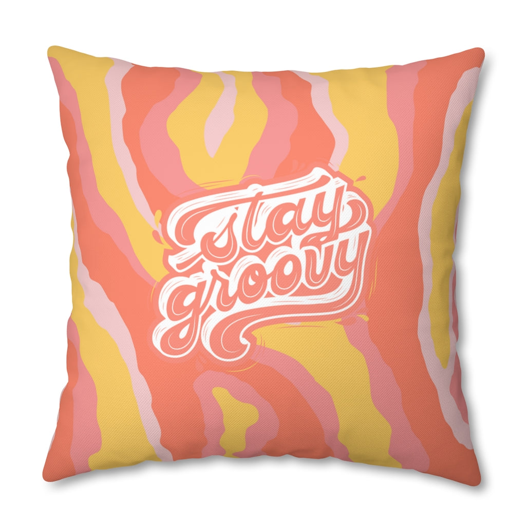 Stay Groovy Pillow Case - Throw Pillow Cover - Grandmillennial Style