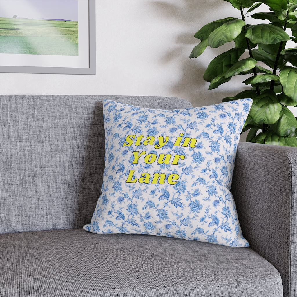 Stay in Your Lane Pillow Case - Throw Pillow Cover - Grandmillennial Style