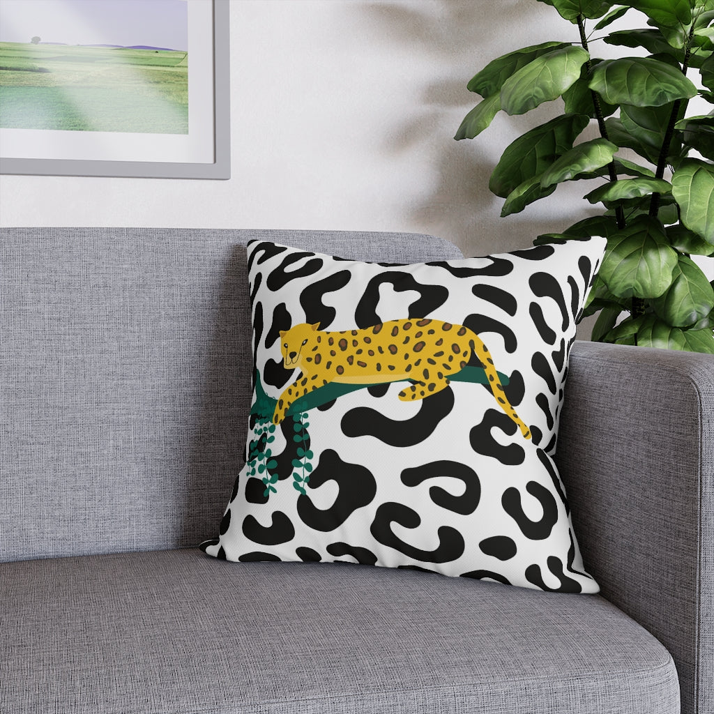 Lazy Leopard Pillow Case - Throw Pillow Cover - Grandmillennial Style