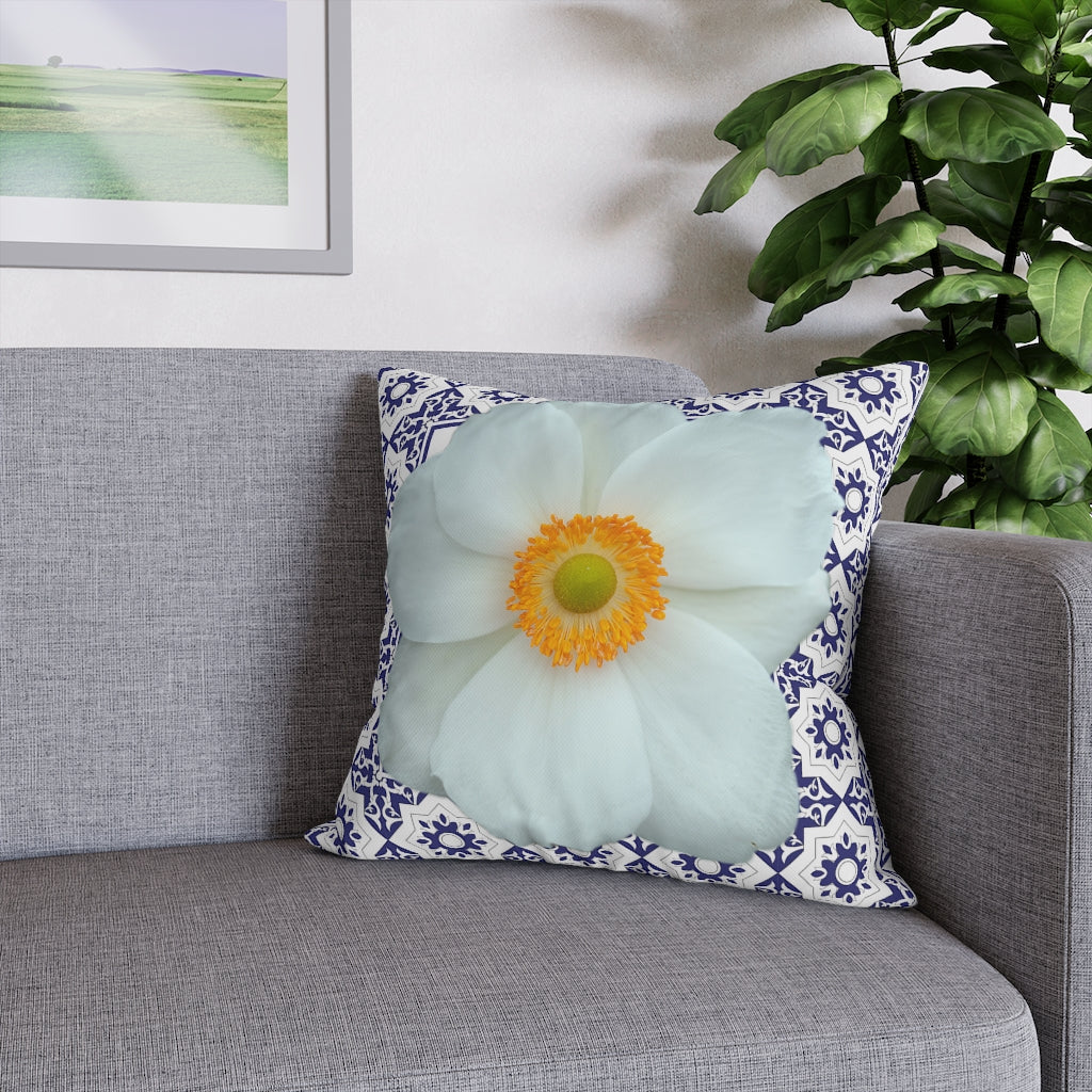 Japanese Anemone Pillow Case - Throw Pillow Cover - Grandmillennial Style