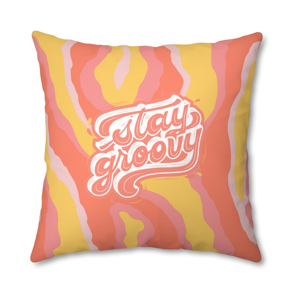 Stay Groovy Pillow Case - Throw Pillow Cover - Grandmillennial Style