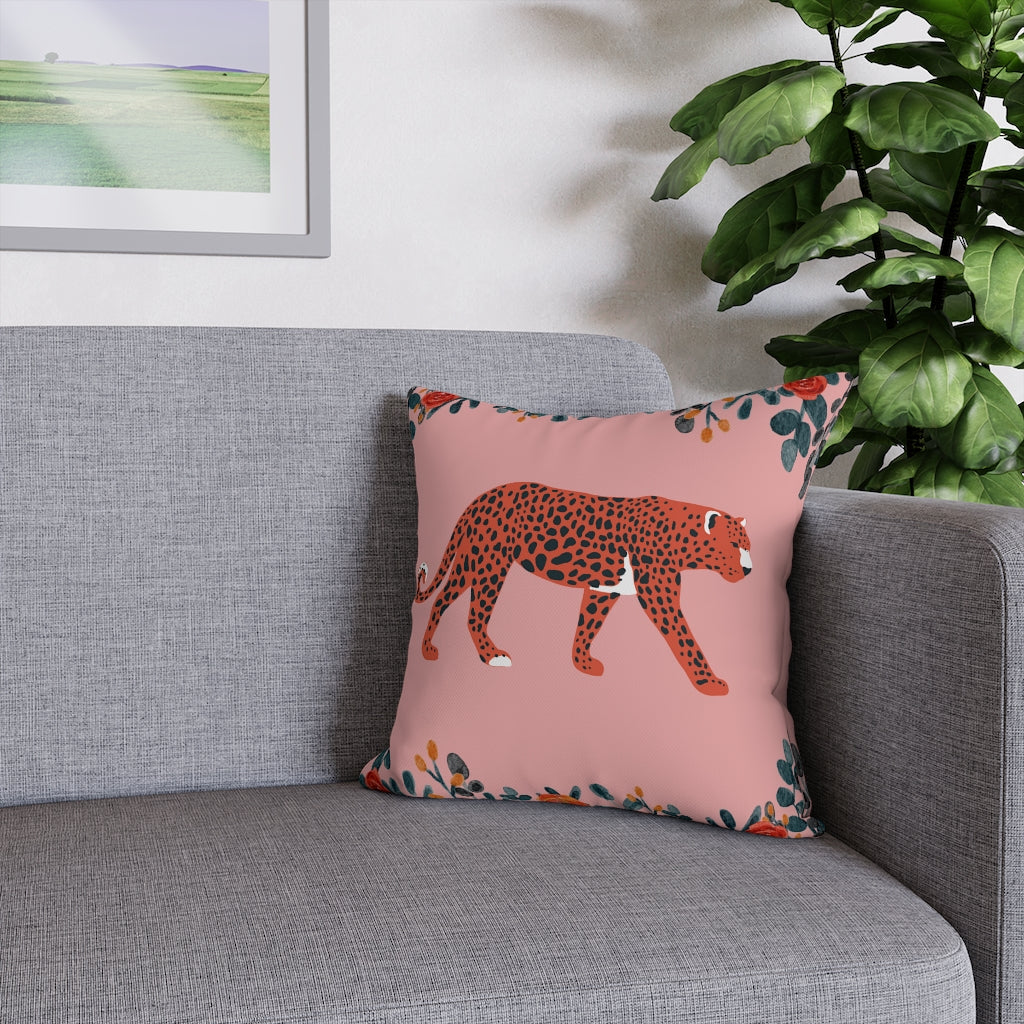 Pink Leopard Pillow Case - Throw Pillow Cover - Grandmillennial Style