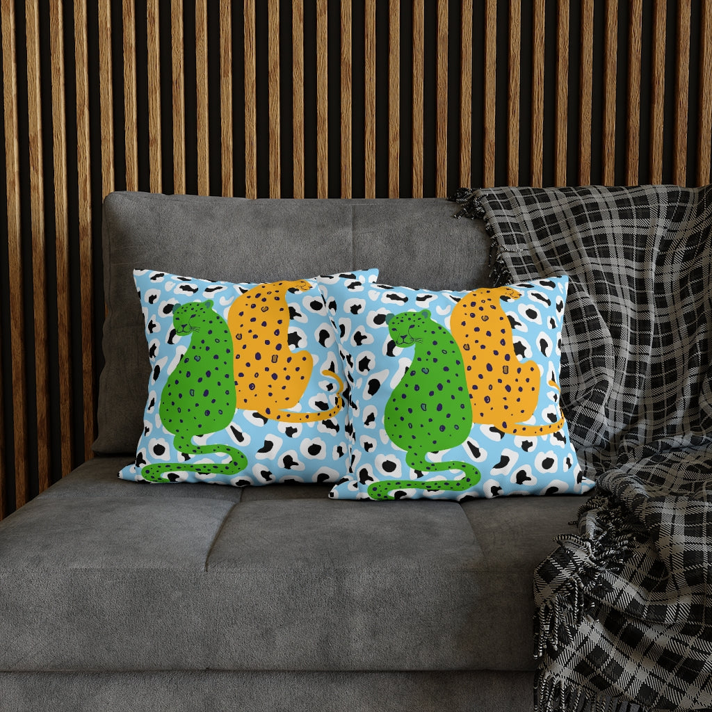 Cheetah Couple Pillow Case - Throw Pillow Cover - Grandmillennial Style