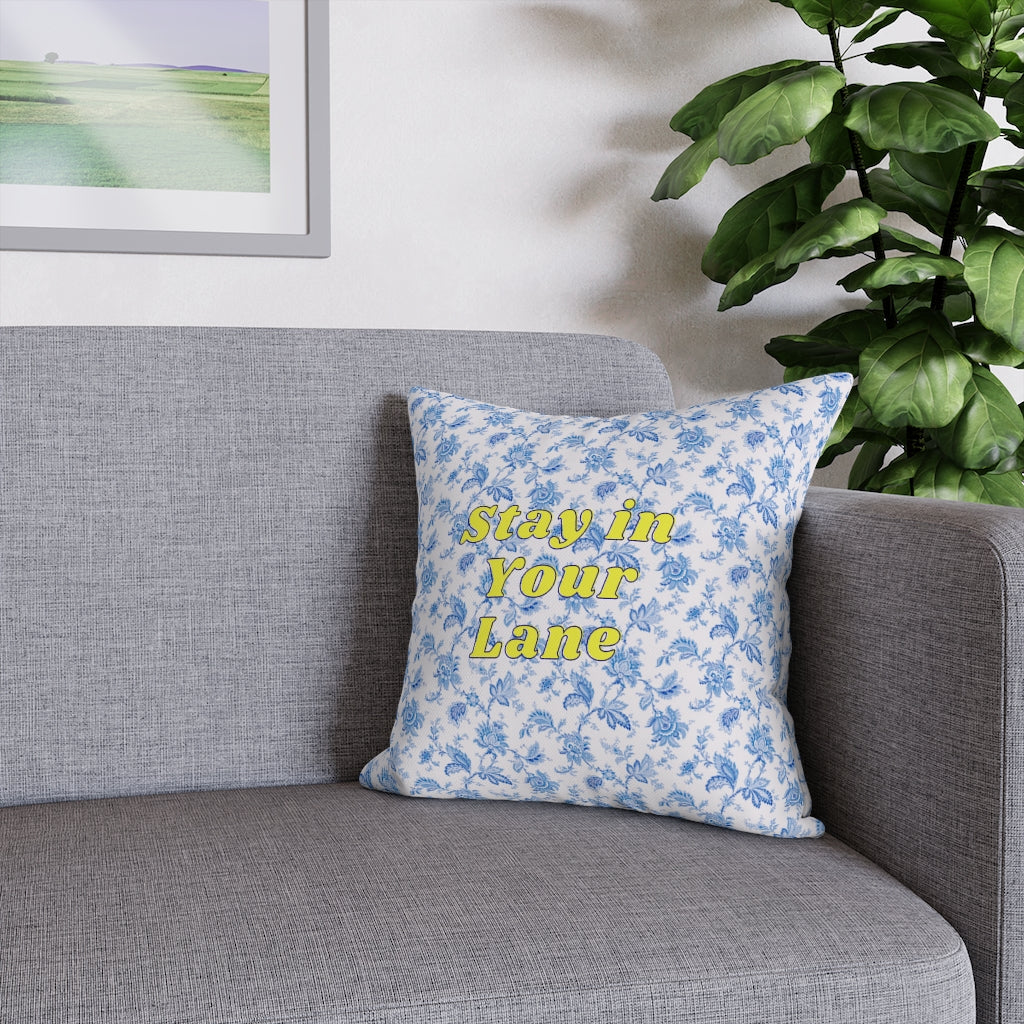 Stay in Your Lane Pillow Case - Throw Pillow Cover - Grandmillennial Style