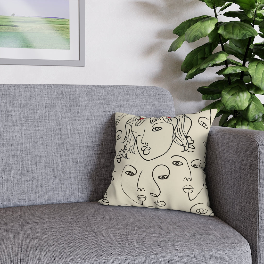 Picasso Girl Pillow Case - Throw Pillow Cover - Grandmillennial Style