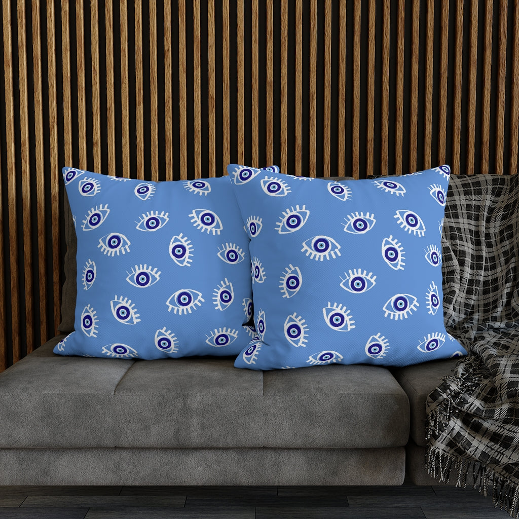 Blue Eyes Pillow Case - Throw Pillow Cover - Grandmillennial Style