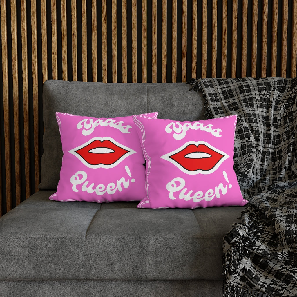 Yaass Queen Pillow Case - Throw Pillow Cover - Grandmillennial Style