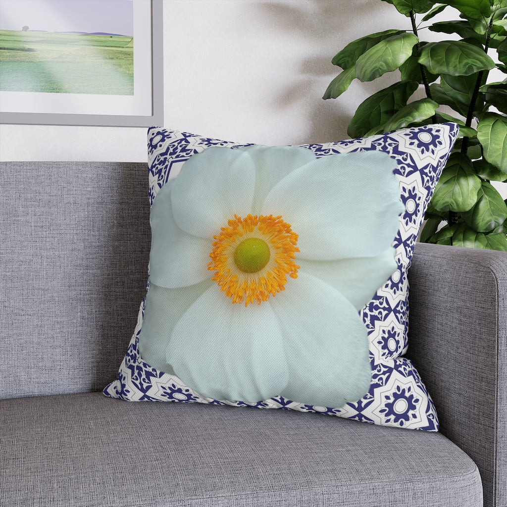 Japanese Anemone Pillow Case - Throw Pillow Cover - Grandmillennial Style