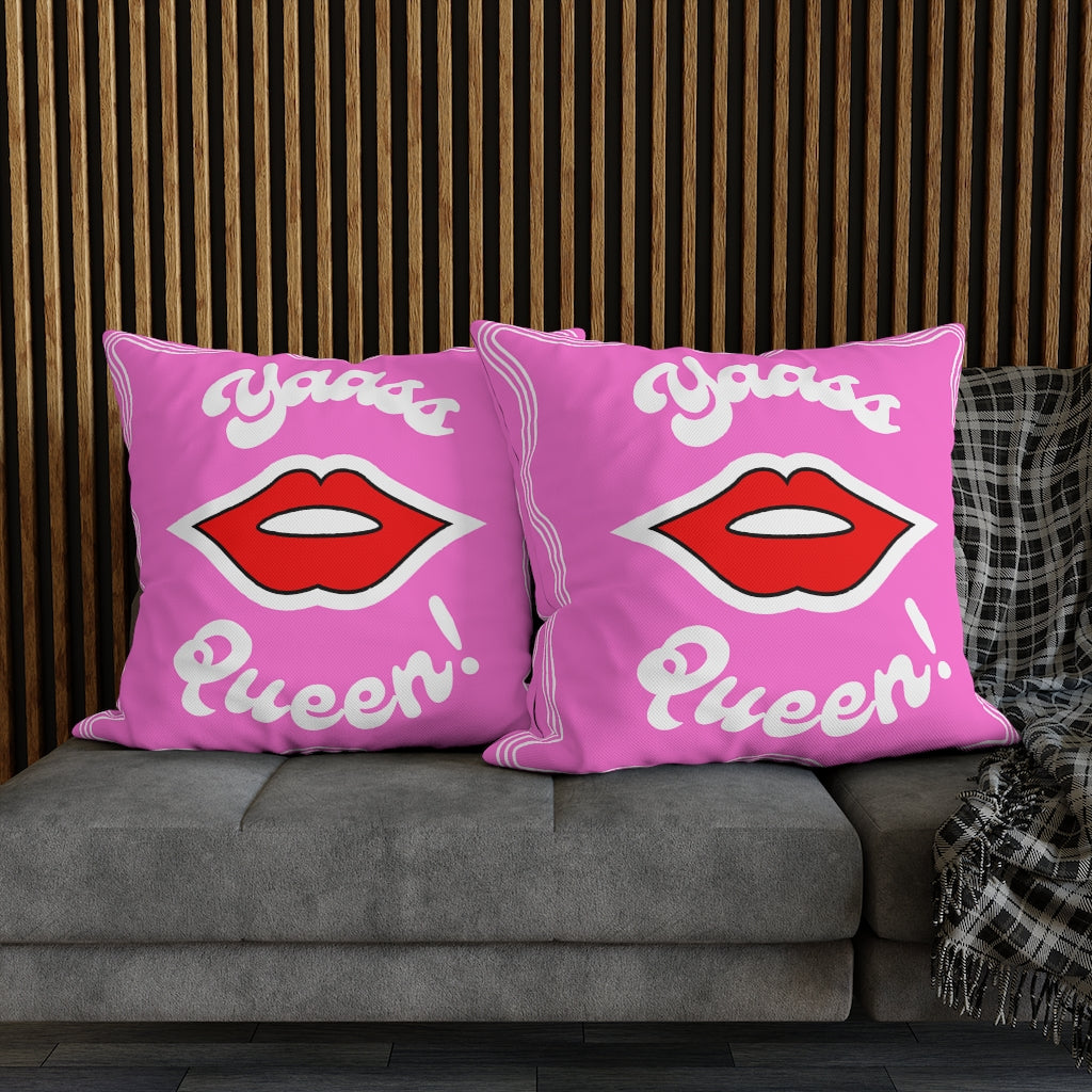 Yaass Queen Pillow Case - Throw Pillow Cover - Grandmillennial Style