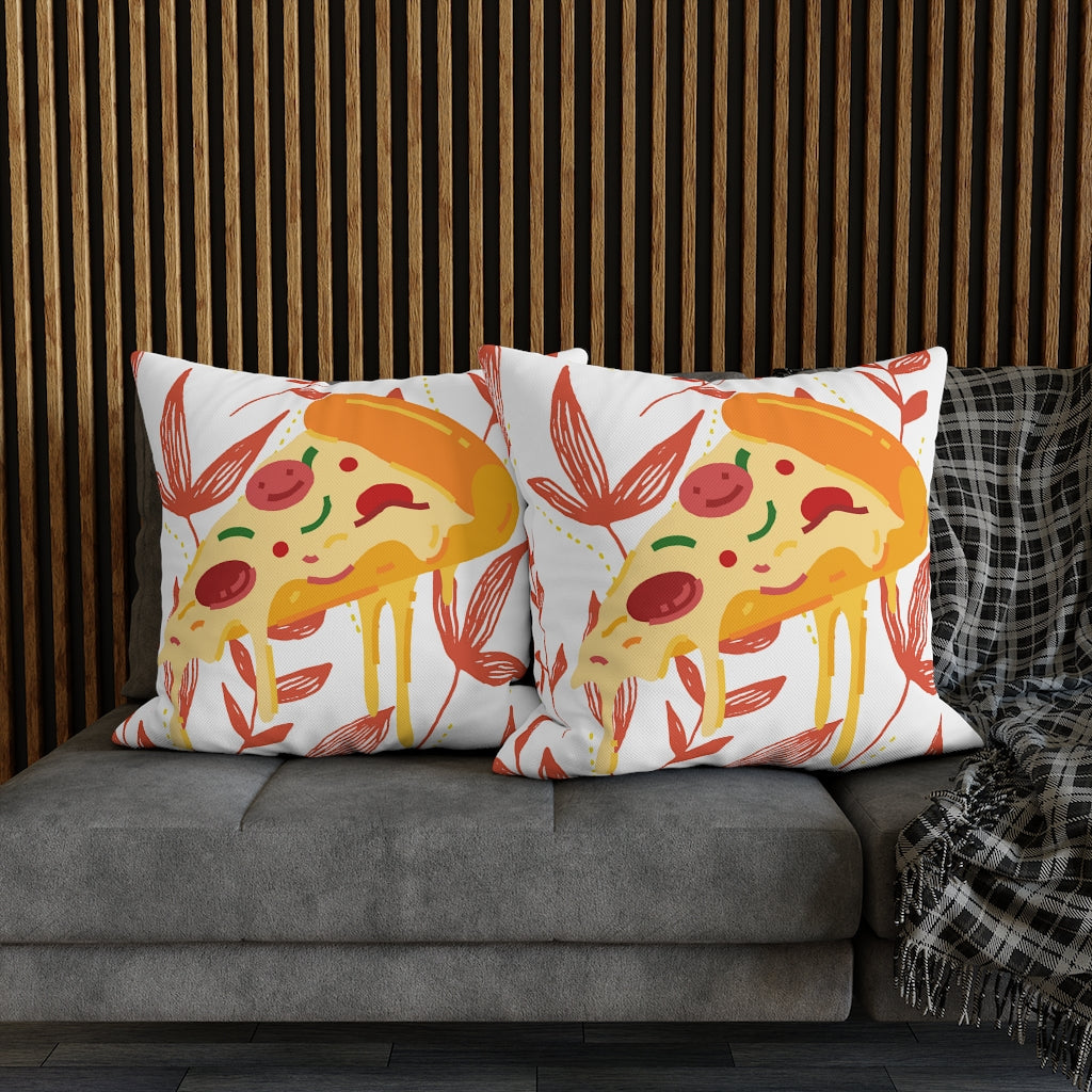 Slice of Pizza Pillow Case - Throw Pillow Cover - Grandmillennial Style