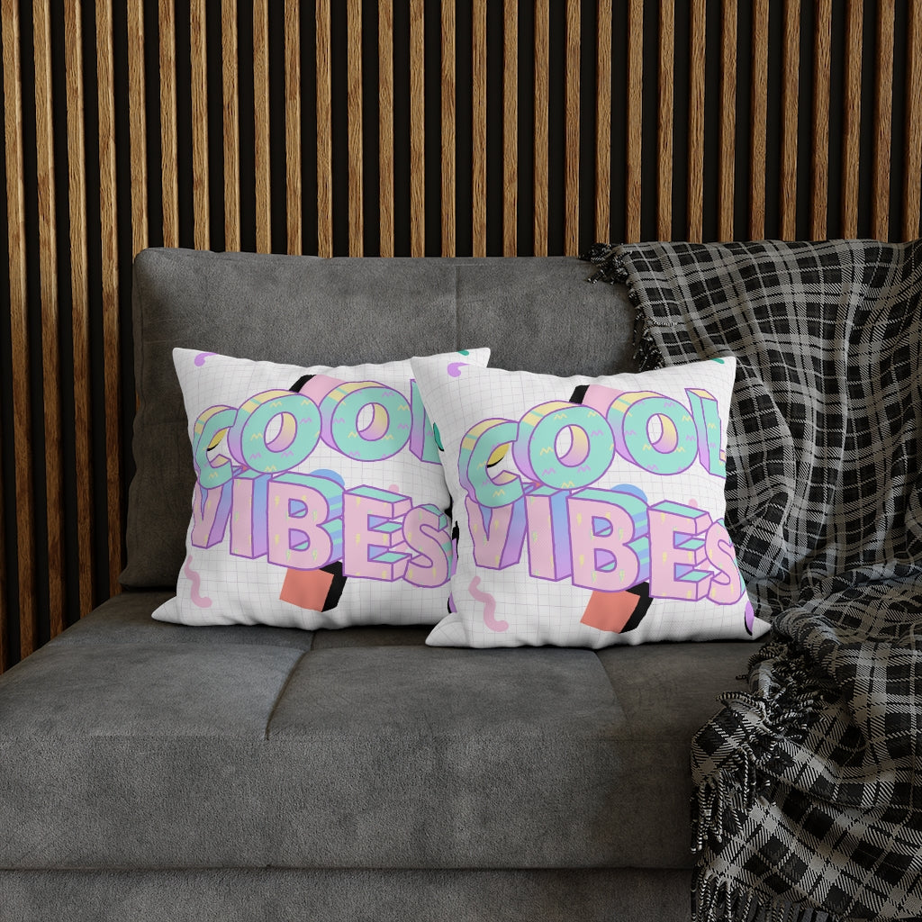 Cool Vibes Pillow Case - Throw Pillow Cover - Grandmillennial Style