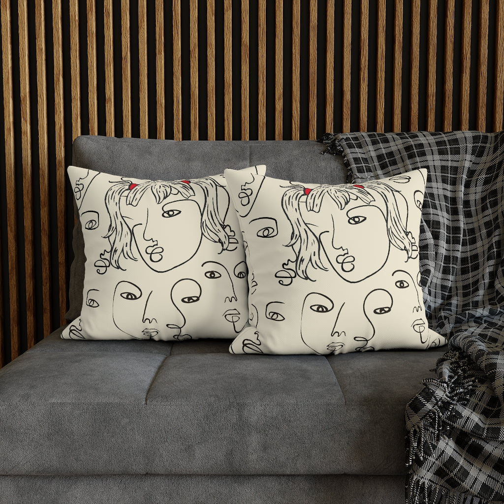 Picasso Girl Pillow Case - Throw Pillow Cover - Grandmillennial Style