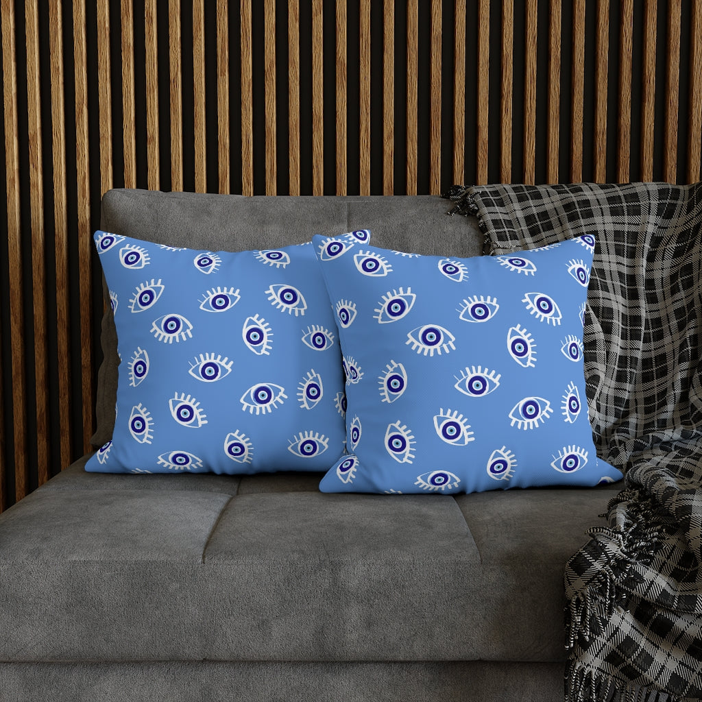 Blue Eyes Pillow Case - Throw Pillow Cover - Grandmillennial Style